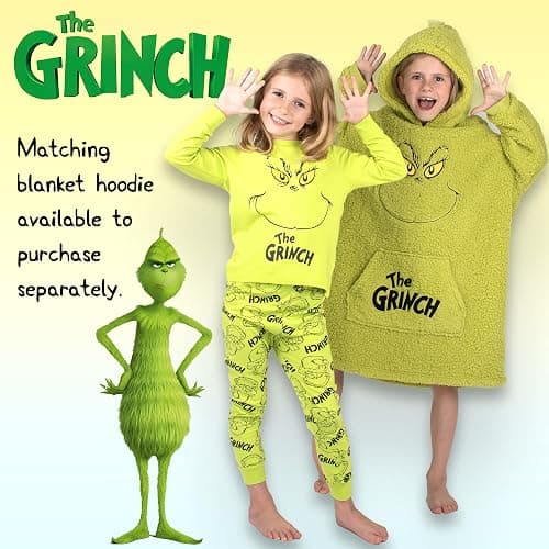 The Grinch Unisex Pyjama for Kids Long Sleeve 100% Cotton Winter Christmas Pyjama thumbnail 3
