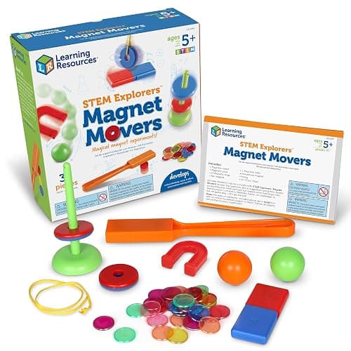 Learning Resources STEM Explorers -Ages 5+,39 Pieces, Magnet Movers, Critical Thinking Skills, STEM Certified Toys, Magnets Kids,Magnet Set - Image 1