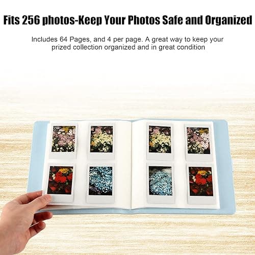 256 Pockets Photo Album for Fujifilm Instax Mini Camera, Leather Cover Photo Book for Polaroid Pictures, 2x3 Photo Album for Fujifilm Instax Mini 12 11 9 40 90 8 7 Evo LiPlay Instant Camera (Blue) thumbnail 6