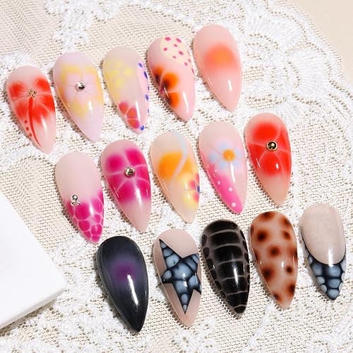 Fcozpjk Nail Blooming Gel, 15ML Clear Blooming Gel Polish for Spreading Effect with 1PCS Dotting Pen Watercolor Flowers Marble Ombre Aura Nail Design Home Manicure Salon Supplies Soak Off UV/LED Cure thumbnail 5
