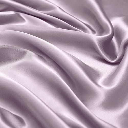 Vonty Satin Sheets King Size Silky Soft Satin Bed Sheets Luxury Lavender Sheet Set, 1 Deep Pocket Fitted Sheet + 1 Flat Sheet + 2 Pillowcases thumbnail 7