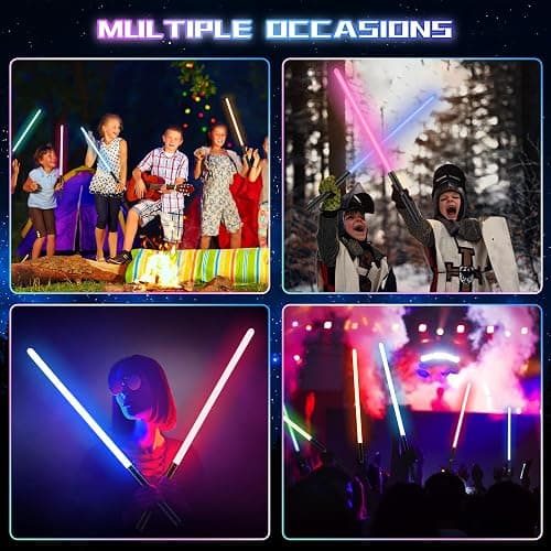 Dueling Metal Hilt 7 Colors Changeable FX Lightsaber, 3 Sound Fonts Black Series Light for Real Heavy Dueling for Star Wars Cosplay Party, Birthday Gift (77cm) thumbnail 5