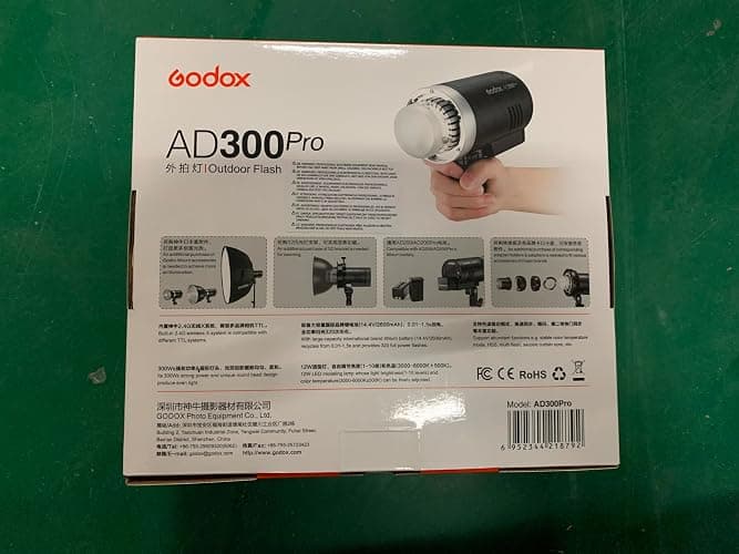 Godox AD300 Pro AD300Pro Outdoor Flash Strobe, Portable 300Ws 2.4G TTL 1/8000 HSS Monolight, 0.01-1.5s Recycle, 320 Full Power Flashes, 12W Modeling Lamp, GODOX AD 300 Pro with Rechargeable Battery thumbnail 11
