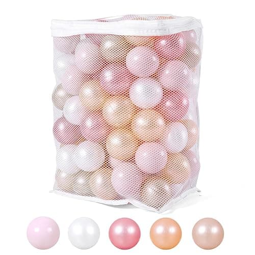 Heopeis Ball Pit Balls Pack of 100 200 500 - Star and Round Set BPA Free Phthalate Free Non-Toxic Crush Proof Play Balls Soft Plastic Balls for Toddlers Baby Kids Birthday Pool Tent Party