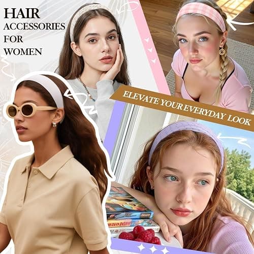 Gift for Women 8pcs Fashion Headband: Headbands for Women Girls Stocking Stuffers Birthday Gift Soft Fabric Hairbands Hair Styling Accessories Valentines Day Gifts for Her Woman Teen Girls Wife Sister thumbnail 2