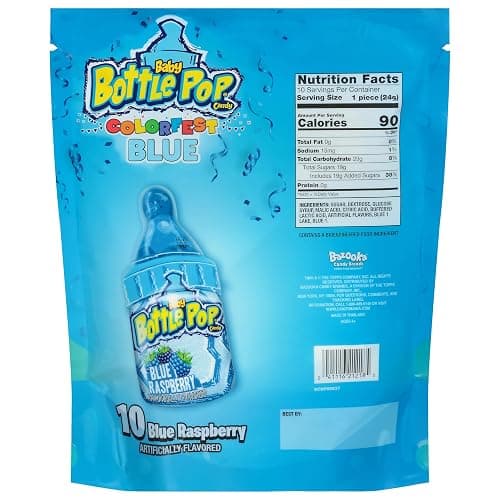 Baby Bottle Pop Christmas Candy Blue Lollipops, 10 Ct Bulk Lollipops with Dipping Powder in Blue Raspberry Flavor, Full Size, Individually Wrapped Hard Candy For Party Favors, Stocking Stuffers, Gifts thumbnail 2
