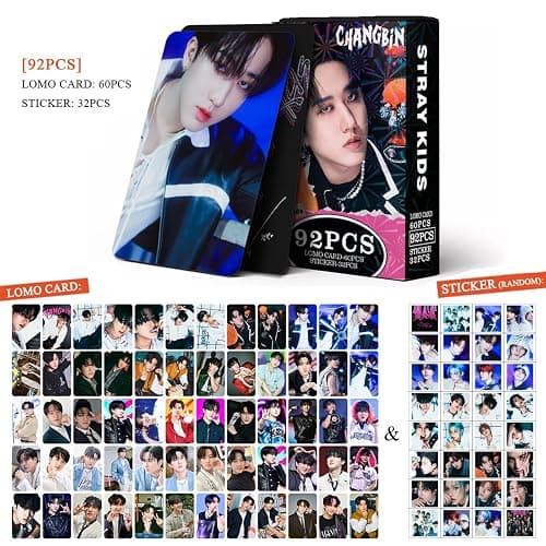 KPOPBP Photocards 60 PCS SKZ Rock Star Album Photo Cards with 32 PCS Stickers Kpop Gift Lomo Cards Merch for SKZ Boys and Girls (CHANGBIN) thumbnail 2