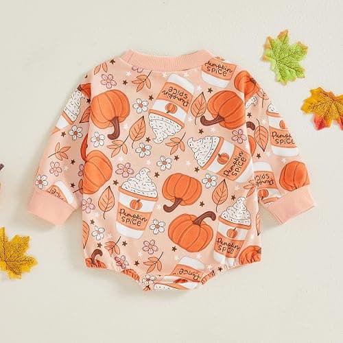 BemeyourBBs Newborn Baby Boy Girl Fall Winter Clothes Long Sleeve Bubble Sweatshirt Romper Cute Infant One Piece Outfit thumbnail 3