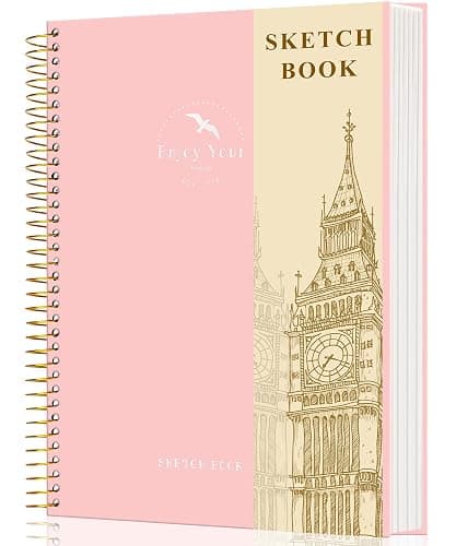 Hardcover Sketchbook for Drawing Spiral Sketch Book for Adult Kids 8.5 x 11 | 120 Sheets, 100gsm 68lb, Pink Large Spiral Bound Sketch Pad Premium Drawing Paper Book Artist's Sketchbook for Gift Ideas - Image 1
