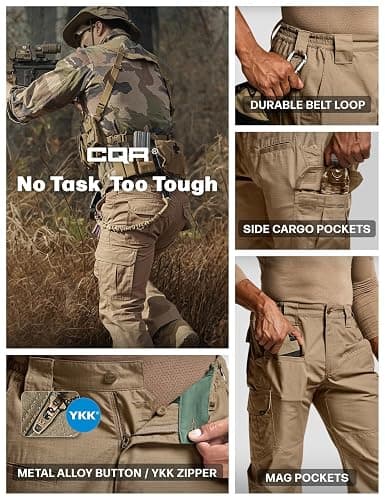 CQR Men's Tactical Pants, Water Resistant Ripstop Cargo Pants, Lightweight EDC Work Hiking Pants, Outdoor Apparel thumbnail 6