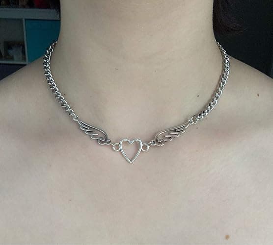 Angel heart wing necklace unisex thumbnail 6