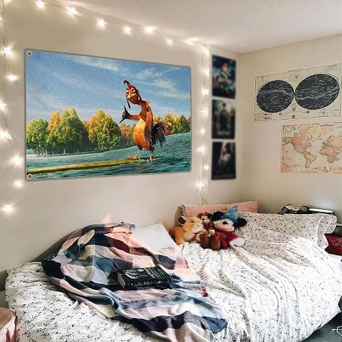 Cuiliqun Chicken Flag 3x5 Ft Funny Tapestry Flags for Bedroom Room Guys College Dorm Double Sided Cool Meme Flags Banners for Room Man Cave Wall Art Posters Decor thumbnail 2