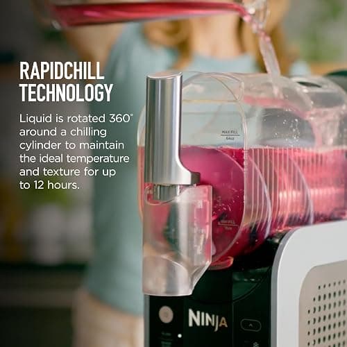 Ninja SLUSHi Frozen Drink & Slushie Machine with RapidChill Technology | 88 oz. Easy Fill Vessel | 5 Preset Programs | Make Margaritas, Frappés, & More | With Dishwasher Safe Parts | Black | FS301 thumbnail 8