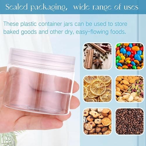 SATINIOR 100 Pcs Plastic Jars with Lids Small Containers Lids Wide Mouth Small Plastic Containers for Lotion Cream Rhinestones Body Butters Travel Storage(6 oz, Clear) thumbnail 4