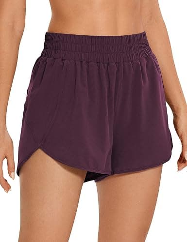 CRZ YOGA Dolphin Athletic Shorts for Women 3" - High Waisted Quick Dry for Running Workout Gym Track with Zip Pocket - Image 1