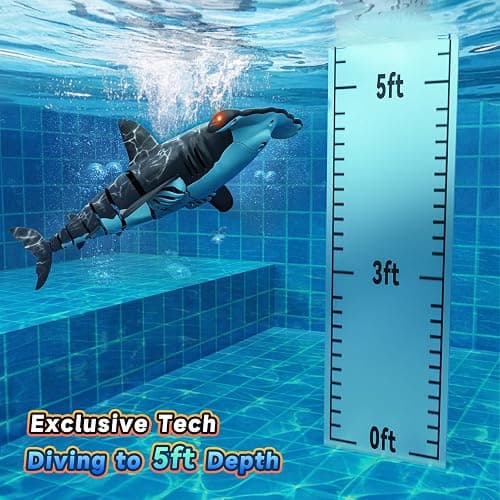 fygurso Remote Control Shark Toys High Simulation,Water Toys for Kids, High Simulation Shark for Pool & Bath, Ideal Gifts for Boys Ages 6+ (Gray) thumbnail 3