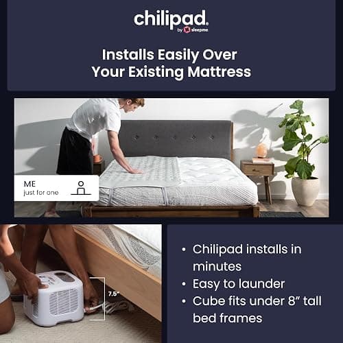 Chilipad Cube Bed Cooling System - Cooling & Heating Mattress Topper, Custom Bed Temperature, Cool Sleep Enhancement, Temp Range of 60-115°F, ME Half King or TwinXL Size (38" W x 80" L), Model: CP502 thumbnail 7