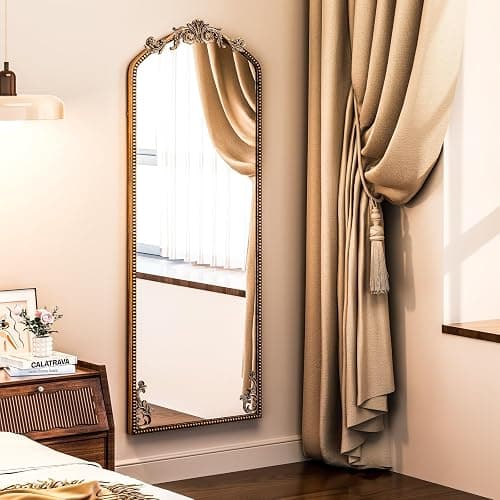 Ecomosita Gold Vintage Ornate Baroque Mirror 65"×22", Full Length Floor Mirror, Large Arched Antique Bronze Mirror for Wall, Living Room, Bedroom, Hallway, Home Decor thumbnail 5