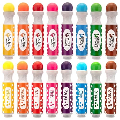 Dauber Dawgs Washable Dot Markers for Toddlers - Bingo Markers for Dot Art w/ PDF Activity Books, Dot Paints Washable for Kids, Bingo Dabbers Dotters & Dobbers, Holiday Gifts Daubers, Dot Painting thumbnail 8