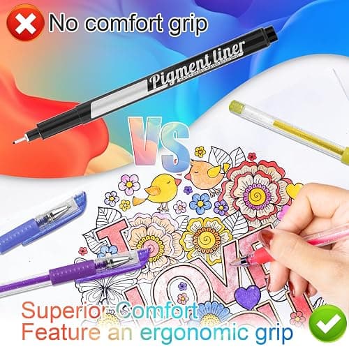 Aen Art Glitter Gel Pens for Adult Coloring Books, 36 Colors Gel Marker Set Colored Pen with 40% More Ink for Kids Drawing, Doodling, Crafts and Taking Note thumbnail 5