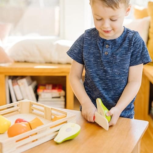 Melissa & Doug Cutting Fruit Set - Wooden Play Food Kitchen Accessory, Multi - Pretend Play Accessories, Wooden Cutting Fruit Toys For Toddlers And Kids Ages 3+ - One Size thumbnail 2