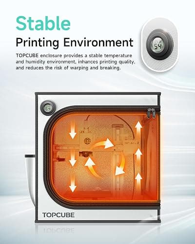 TOPCUBE 3D Printer Enclosure for Bambu Lab A1 Mini, Large Transparent Window Enclosure with LED Light, Fireproof Dustproof Noise Reduction Constant Temperature 3D Printer Cover, 460x460x550MM thumbnail 2