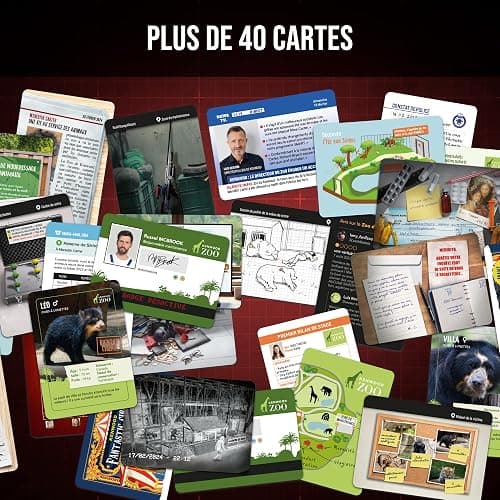 Dossiers Criminels Pocket - Qui a tué Meredith Carter ? Meurtre dans un Zoo au Canada - Jeu d'enquête en cartes - Jeu de voyage et de poche - Cadeau famille et amis - 1-6 Joueurs - 45 min thumbnail 4