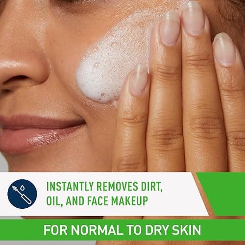 CeraVe Hydrating Cream To Foam Cleanser, Makeup Remover Face Wash For Dry Skin, Foaming Facial Cleanser With Hyaluronic Acid, Normal To Dry Skin, Fragrance Free & Non Comedogenic, 19 Fluid Ounce thumbnail 2