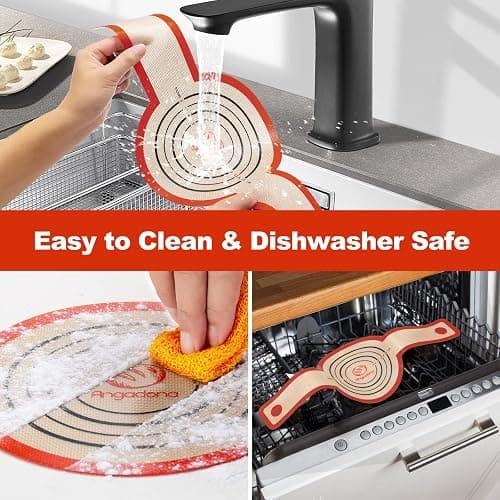 Silicone Bread Sling Dutch Oven - Best Japan Silicone Non-Stick & Easy Clean Reusable Baking Mat With Extra Long Handles, Baking Sheet Liner, 2 Brown Set for Transferable Dough thumbnail 5
