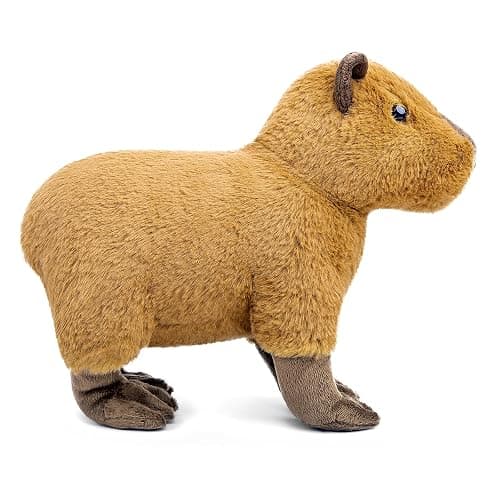 Capybara Plush Toy - Lifelike Rodent 13” Capybara Stuffed Animals, Soft Wild Animals Crawling Capybara Unique Plushie Toys Model Dolls Collection for Kids thumbnail 4