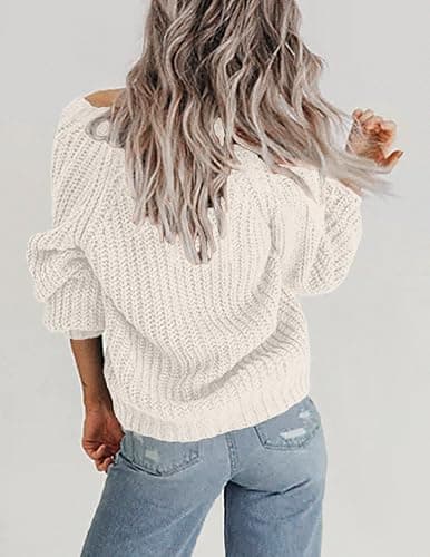 Zeagoo Women's 2025 Fall Chunky Knit Cardigans Open Front Long Sleeve V Neck Button Loose Cardigan Sweaters thumbnail 4