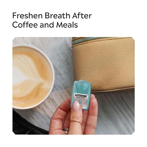 Listerine Cool Mint PocketPaks Portable Breath Strips for Bad Breath, Fresh Breath Strips to Kill 99% of Bad Breath Germs* On-the-Go, Cool Mint Flavor, 72 Per Pack (3x24) - (Pack of 6) thumbnail 2