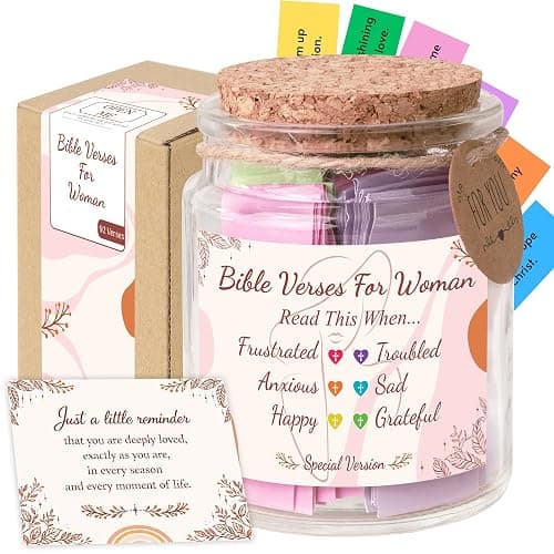 Bible Verses Jar for Women – Christian Gifts For Women, Color Coded Scripture Jar, Christian Valentine Gifts for Her - Image 1