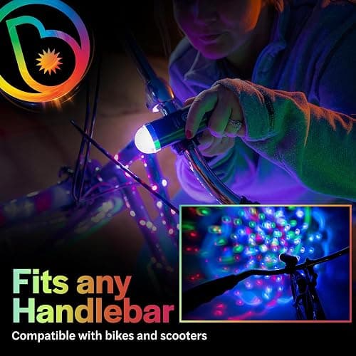 Brightz Disco Bike Lights, RGB LED Bicycle Light for Burning Man | Light-up bicycle decorations for boys & girls; bike lights for night riding; bike accessories for BMX, ebikes & scooters thumbnail 4