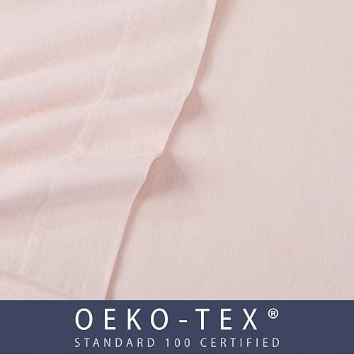Market & Place 100% Turkish Cotton Flannel Sheet Set | 4 Piece Deep Pocket Solid Cozy Winter Bed Sheets | Double Brushed for Extra Softness & Comfort | Chalet Collection (Full, Blush Pink) thumbnail 7