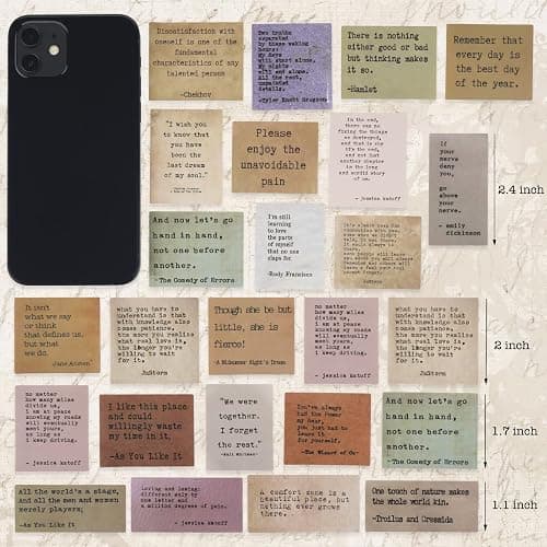 LakoArt 180 Pieces Retro Typewriter Style Motivational Quotes Stickers (3 Pcs. Each), Inspirational Vintage Journaling Stickers, Famous Words Scrapbook Sticker for Planner Bullet Junk Journal Laptops thumbnail 6