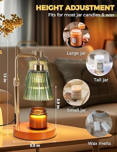 GODONLIF Candle Warmer Lamp with Timer Dimmable, Birthday Gifts for Women Mom, House Warming Gifts New Home Decor, Wax Melt Warmer for Jar Candles with 2 Bulbs thumbnail 2