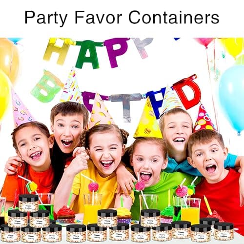 PeacePeo Plastic Jars with Lids 4 OZ, 72 Pack Clear Slime Containers | Empty Refillable, Black Screw on Lids, Organize Small Items, Samples, Lotions & Beauty Products, Keep Home Kitchen Neat thumbnail 6