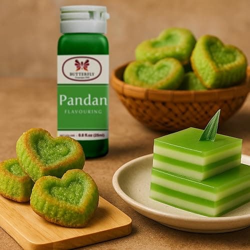 Butterfly Pandan Flavoring Extract, 0.8 Oz (25 ml), Paste Strength | Concentrated Pandan Extract for Baking, Drinks, Waffle Mix, Buko Desserts, Syrup & Lattes, Cake Flavoring, Nutty Vanilla thumbnail 7