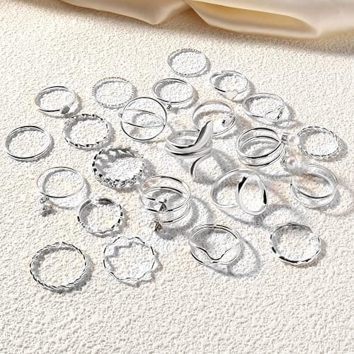 CHICUTIE Gold Knuckle Rings Set For Women Stackable Joint Finger Midi Rings Dainty Cubic Crystal Zirconia Simple Hollow Twist Cute Rings Pack Jewelry Gift thumbnail 6