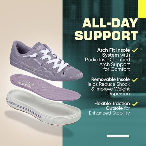 Skechers Women's Arch Fit Arcade Arcata | Casual sneaker, Patented Skechers Arch Fit insole with Podiatrist-Certified Arch Support, Machine Washable, No Tie Fit thumbnail 4