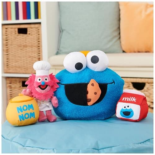 GUND Sesame Street Official Cookie Monster & Gonger Playset, Premium Plush Sensory Toys Playset for Ages 1 & Up, Blue, 8” thumbnail 2