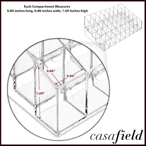 Casafield 40 Slot Acrylic Lipstick & Makeup Organizer - Cosmetic Display Case - Clear thumbnail 5