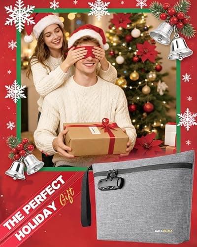 SafeDelux Smell Proof Bag, Smell Proof Container with Combination Lock, Durable Odor Proof Bag with Carbon Lining, Secure Odorless Travel Pouch, Great Christmas Gifts thumbnail 5