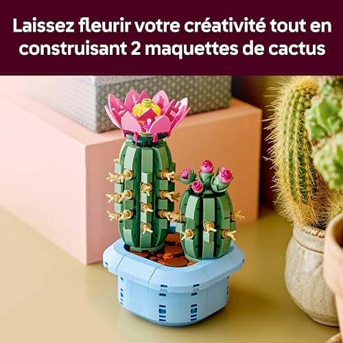 LEGO Botanicals Cactus Fleuri - Set de Plante Artificielle en Pot - 2 Cactus & Fausses Fleurs - Décoration Chambre DIY - Cadeau d'anniversaire pour Fille 9 Ans ou Adulte Passionné.e de Plantes 11509 thumbnail 5