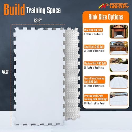 ArcticGlide Synthetic Ice Panels Pro, Easy-to-Assemble, Expandable Artificial Rink, Indoors/Outdoors - Hockey Training thumbnail 8