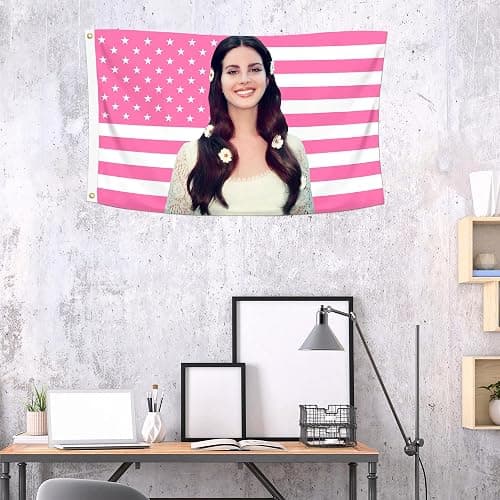 Shmbada 3x5 Foot LanaDel Decorative Rey Flag, Double Stitched with 2 Brass Grommets, Tapestry Wall Hanging for Room Decor, College Dorm, Outdoor Porch, or Indoor thumbnail 2