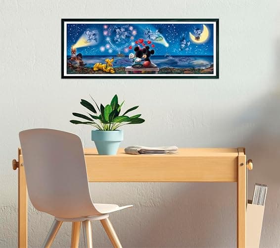 Clementoni - Puzzle 1000 Pezzi per Adulti e Ragazzi, Collection Panorama Tema Disney Mickey & Minnie, con Poster Incluso, Compact Box, Idea Regalo Made in Italy, 98x33 cm, 39503 thumbnail 2