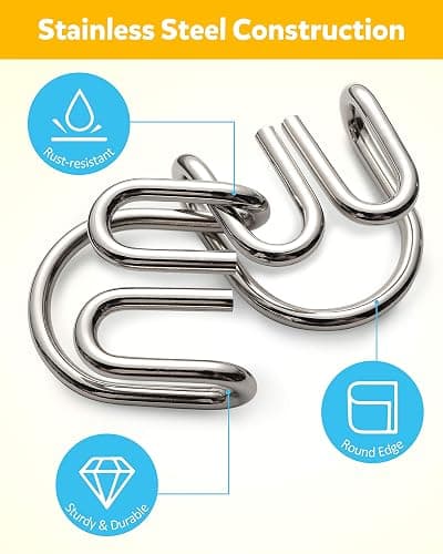 Coogam Metal Wire Puzzle Set of 16 with Pouch,Brain Teaser IQ Test Disentanglemen Iron Link Unlock Interlock Game Chinese Ring Magic Trick Toy for Party Favor Kids Adults Challenge thumbnail 7