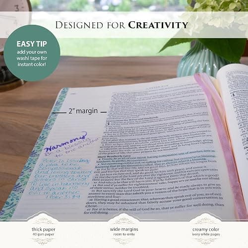 KJV Holy Bible, Note-taking Bible, Faux Leather Hardcover - King James Version, Brown/Pink (KJV Note-taking Editions) thumbnail 4